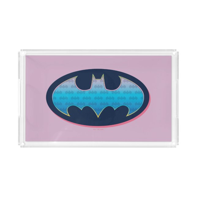 Batman | Pink & Blue Symbol Acrylic Tray (Front)