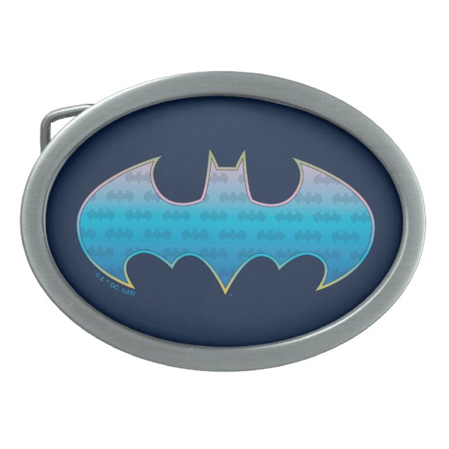 Batman | Pink & Blue Symbol Belt Buckle (Front)