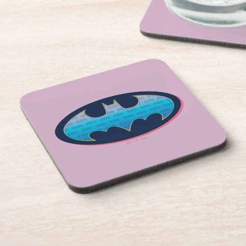 Batman  Pink  Blue Symbol Beverage Coaster
