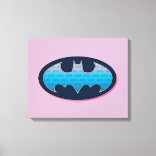 Batman   Pink & Blue Symbol Canvas Print