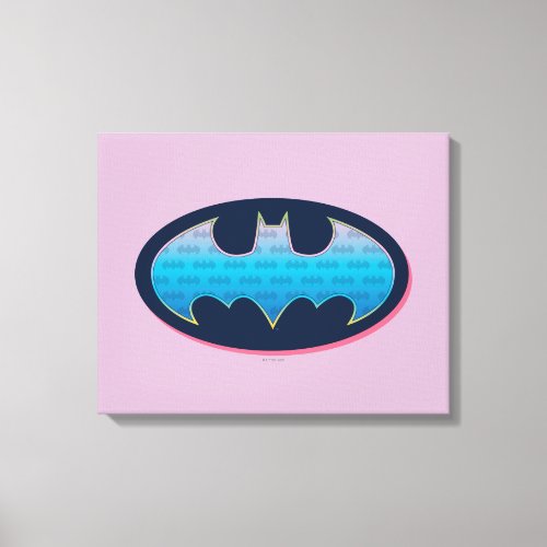 Batman  Pink  Blue Symbol Canvas Print