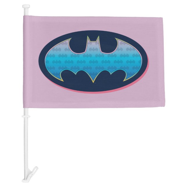 Batman | Pink & Blue Symbol Car Flag (Front)