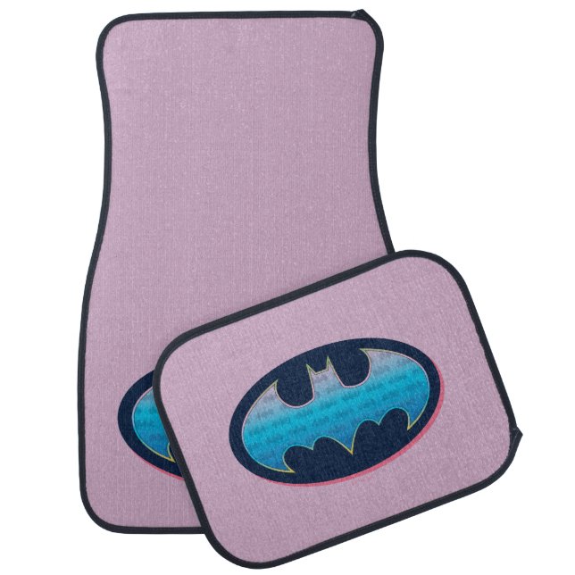 Batman | Pink & Blue Symbol Car Floor Mat (Set)