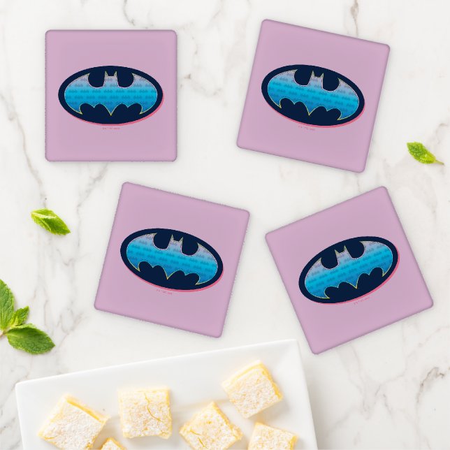 Batman | Pink & Blue Symbol Coaster Set (In Situ)
