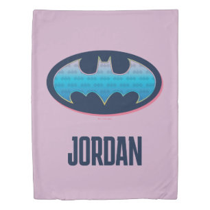 Batman   Pink & Blue Symbol Duvet Cover