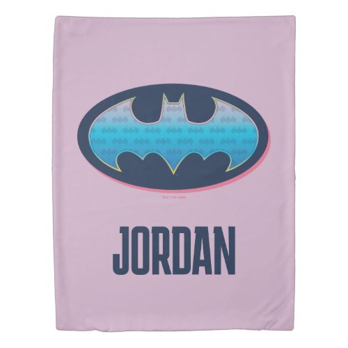 Batman  Pink  Blue Symbol Duvet Cover