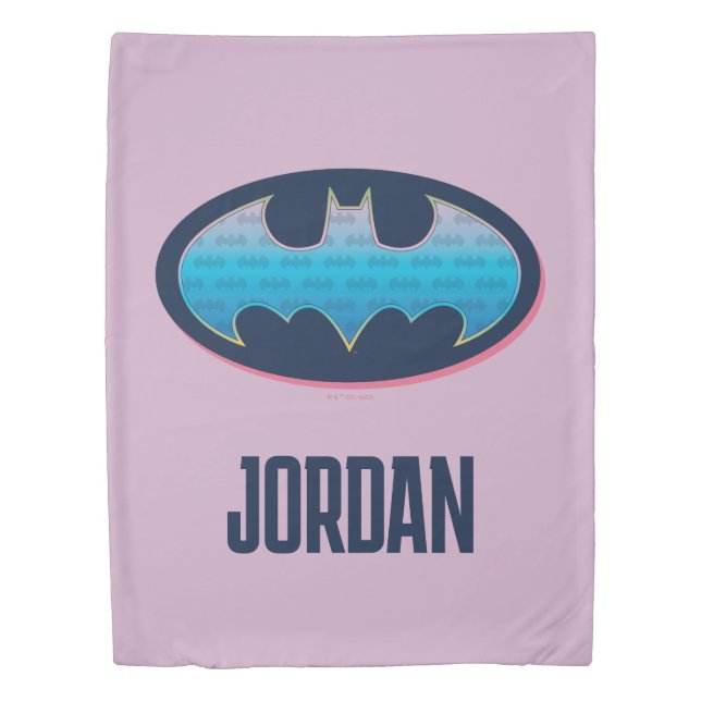 Batman | Pink & Blue Symbol Duvet Cover (Front)