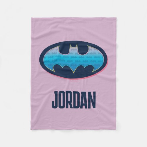 Batman  Pink  Blue Symbol Fleece Blanket