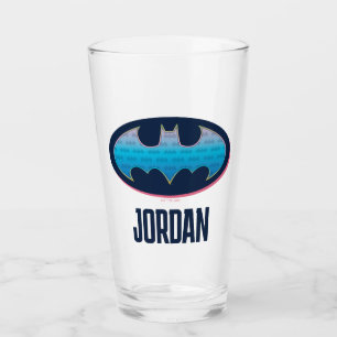 Batman Pink & Blue Symbol Glass