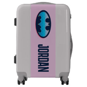 Batman Pink & Blue Symbol Luggage