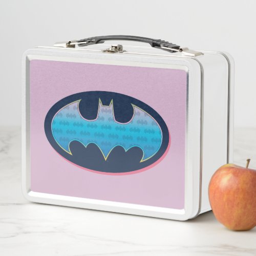 Batman  Pink  Blue Symbol Metal Lunch Box