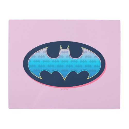 Batman  Pink  Blue Symbol Metal Print
