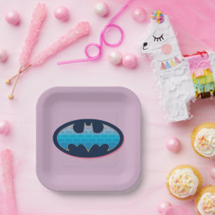Batman Pink & Blue Symbol Paper Plates