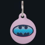 Batman | Pink & Blue Symbol Pet ID Tag<br><div class="desc">Check out this Batman Symbol in cool neon colors!</div>