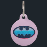 Batman | Pink & Blue Symbol Pet ID Tag<br><div class="desc">Check out this Batman Symbol in cool neon colors!</div>