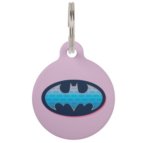 Batman  Pink  Blue Symbol Pet ID Tag