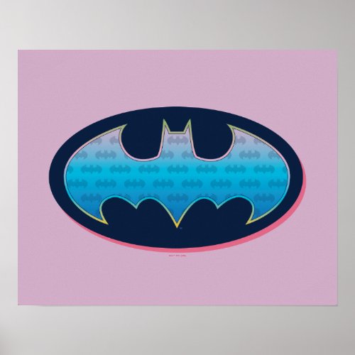 Batman  Pink  Blue Symbol Poster