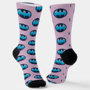 Batman Pink & Blue Symbol Socks