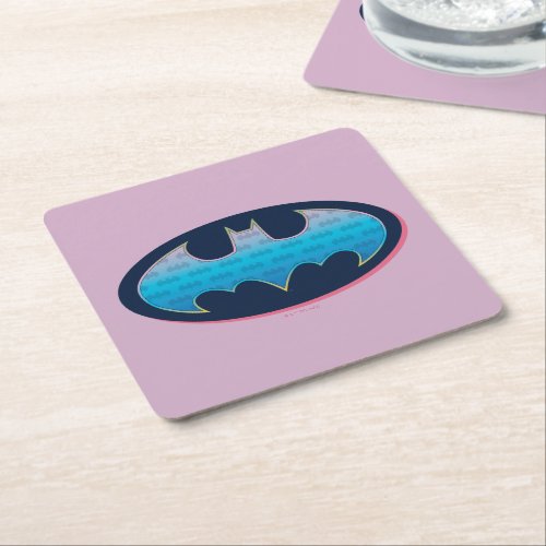 Batman  Pink  Blue Symbol Square Paper Coaster