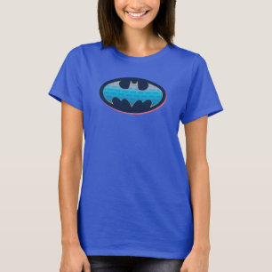 Batman   Pink & Blue Symbol T-Shirt