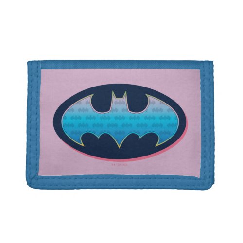 Batman  Pink  Blue Symbol Trifold Wallet