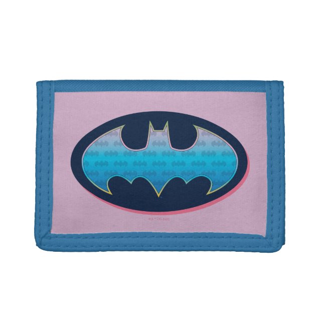 Batman | Pink & Blue Symbol Trifold Wallet (Front)