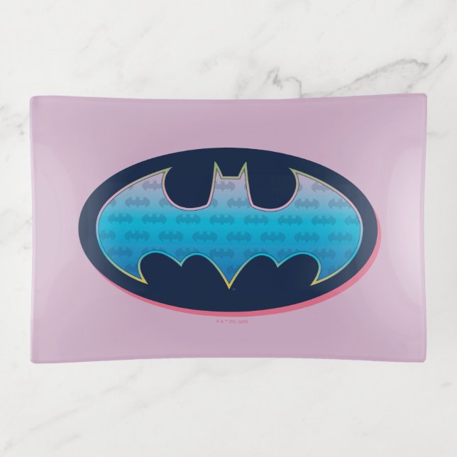 Batman | Pink & Blue Symbol Trinket Tray (Front)