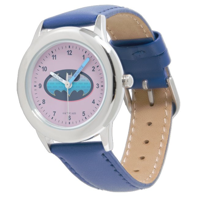 Batman | Pink & Blue Symbol Watch (Angled)