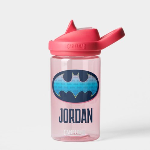 Batman  Pink  Blue Symbol Water Bottle