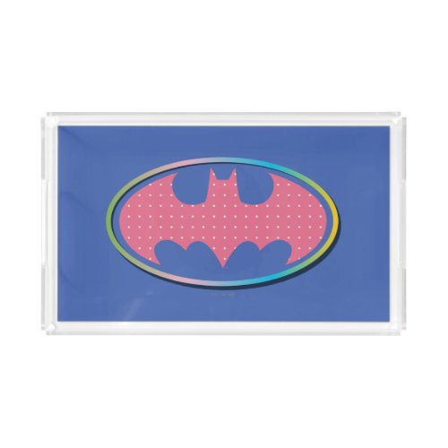 Batman  Pink Polka Dot Logo Acrylic Tray