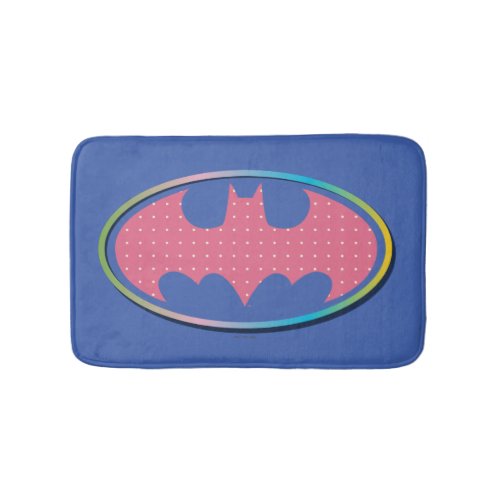 Batman  Pink Polka Dot Logo Bath Mat