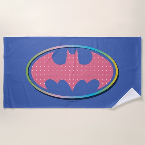 Batman  Pink Polka Dot Logo Beach Towel