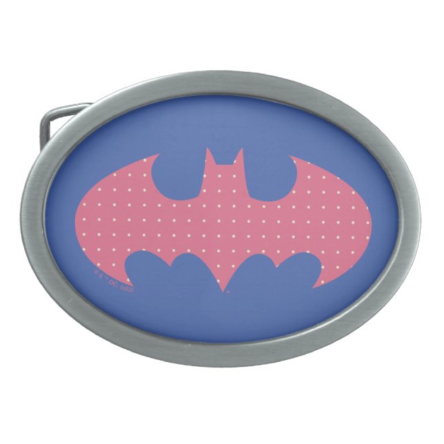 Batman | Pink Polka Dot Logo Belt Buckle (Front)