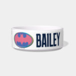 Batman | Pink Polka Dot Logo Bowl<br><div class="desc">Check out this Batman Symbol in cool neon colors!</div>