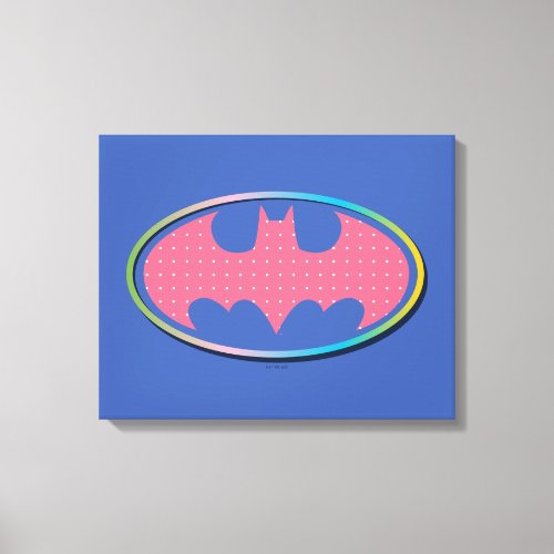 Batman  Pink Polka Dot Logo Canvas Print