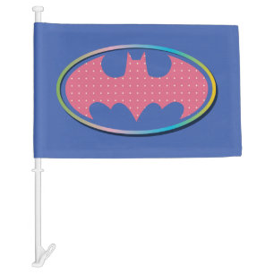 Batman   Pink Polka Dot Logo Car Flag