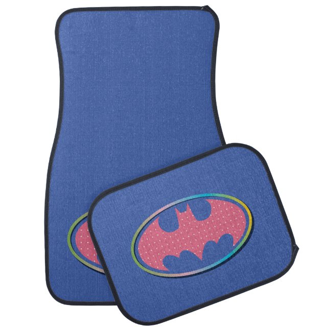 Batman | Pink Polka Dot Logo Car Floor Mat (Set)