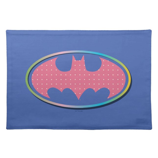 Batman | Pink Polka Dot Logo Cloth Placemat (Front)
