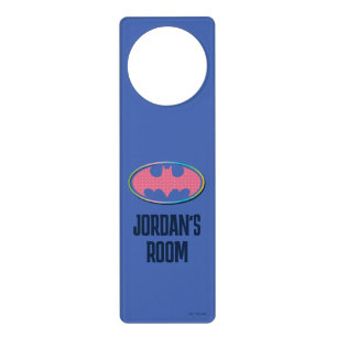 Batman Pink Polka Dot Logo Door Hanger