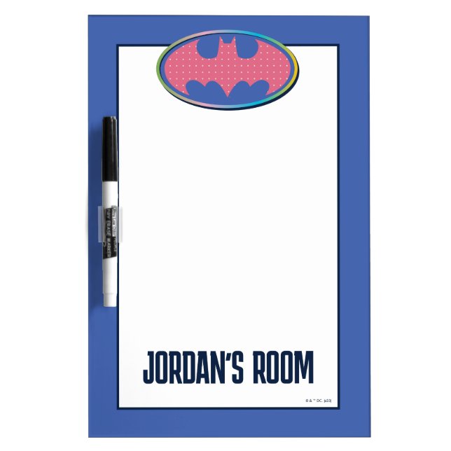 Batman | Pink Polka Dot Logo Dry Erase Board (Front)