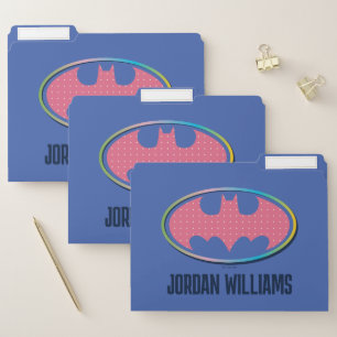 Batman Pink Polka Dot Logo File Folder
