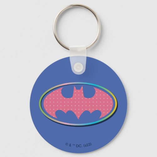 Batman  Pink Polka Dot Logo Keychain
