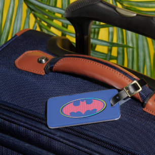 Batman Pink Polka Dot Logo Luggage Tag