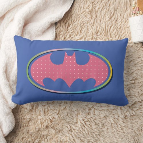 Batman  Pink Polka Dot Logo Lumbar Pillow
