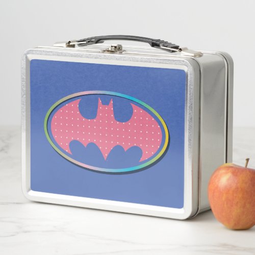 Batman  Pink Polka Dot Logo Metal Lunch Box