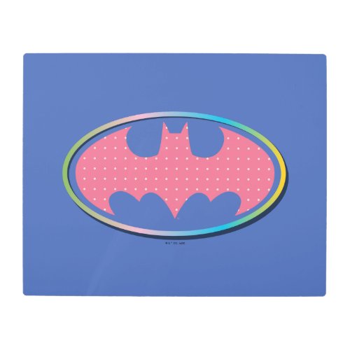 Batman  Pink Polka Dot Logo Metal Print