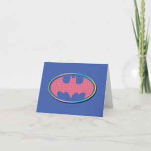 Batman Pink Polka Dot Logo Note Card