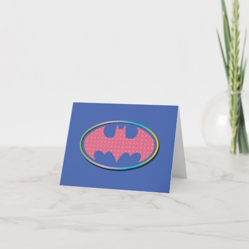 Batman  Pink Polka Dot Logo Note Card