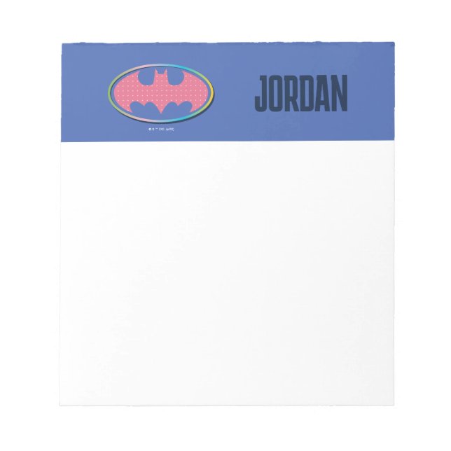Batman | Pink Polka Dot Logo Notepad (Front)