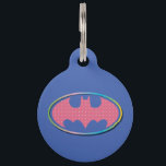 Batman | Pink Polka Dot Logo Pet ID Tag<br><div class="desc">Check out this Batman Symbol in cool neon colors!</div>